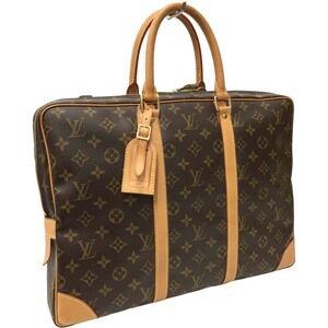 Louis Vuitton Porte Document Voyage Briefcase Bag Brown